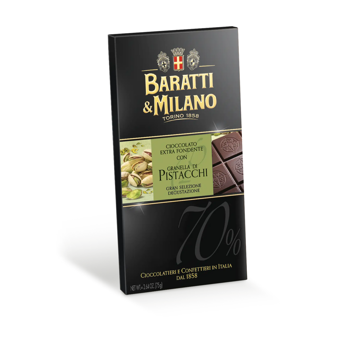 Tavoletta Extra Fondente 70% Pistacchio 75g