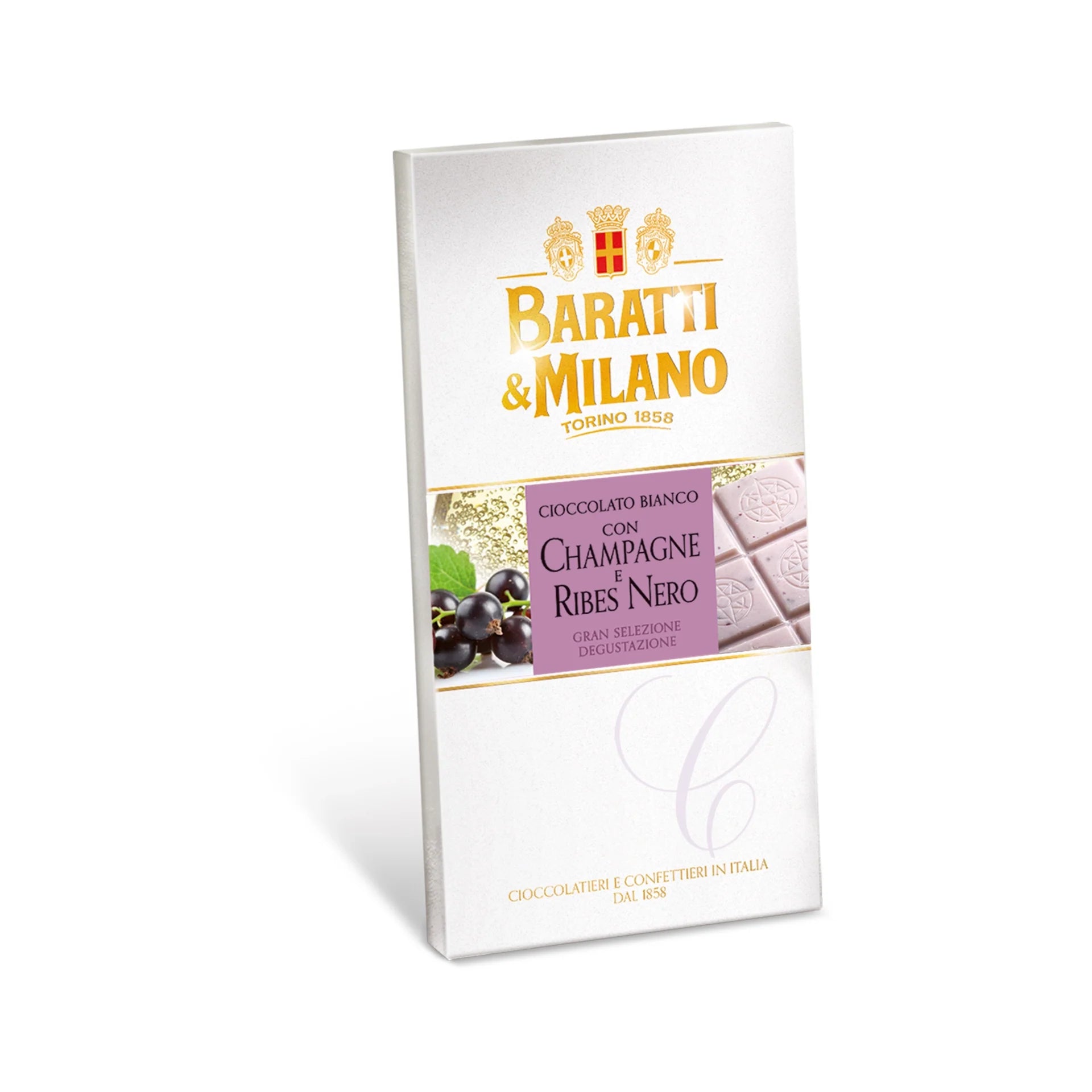 Tavoletta Cioccolato Bianco, Champagne e Ribes 75g