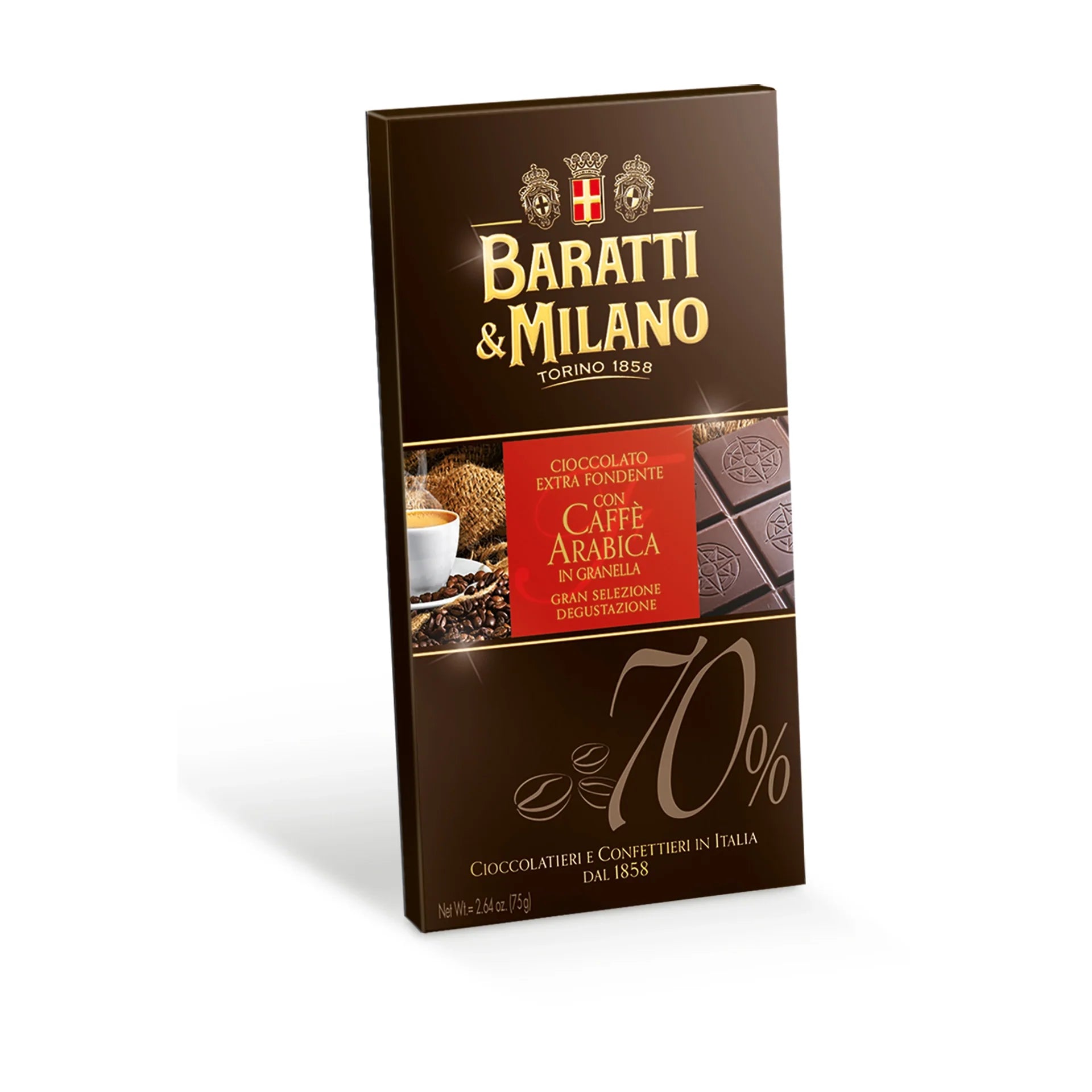 Tavoletta Extra Fondente 70% con Caffè Arabica 75g