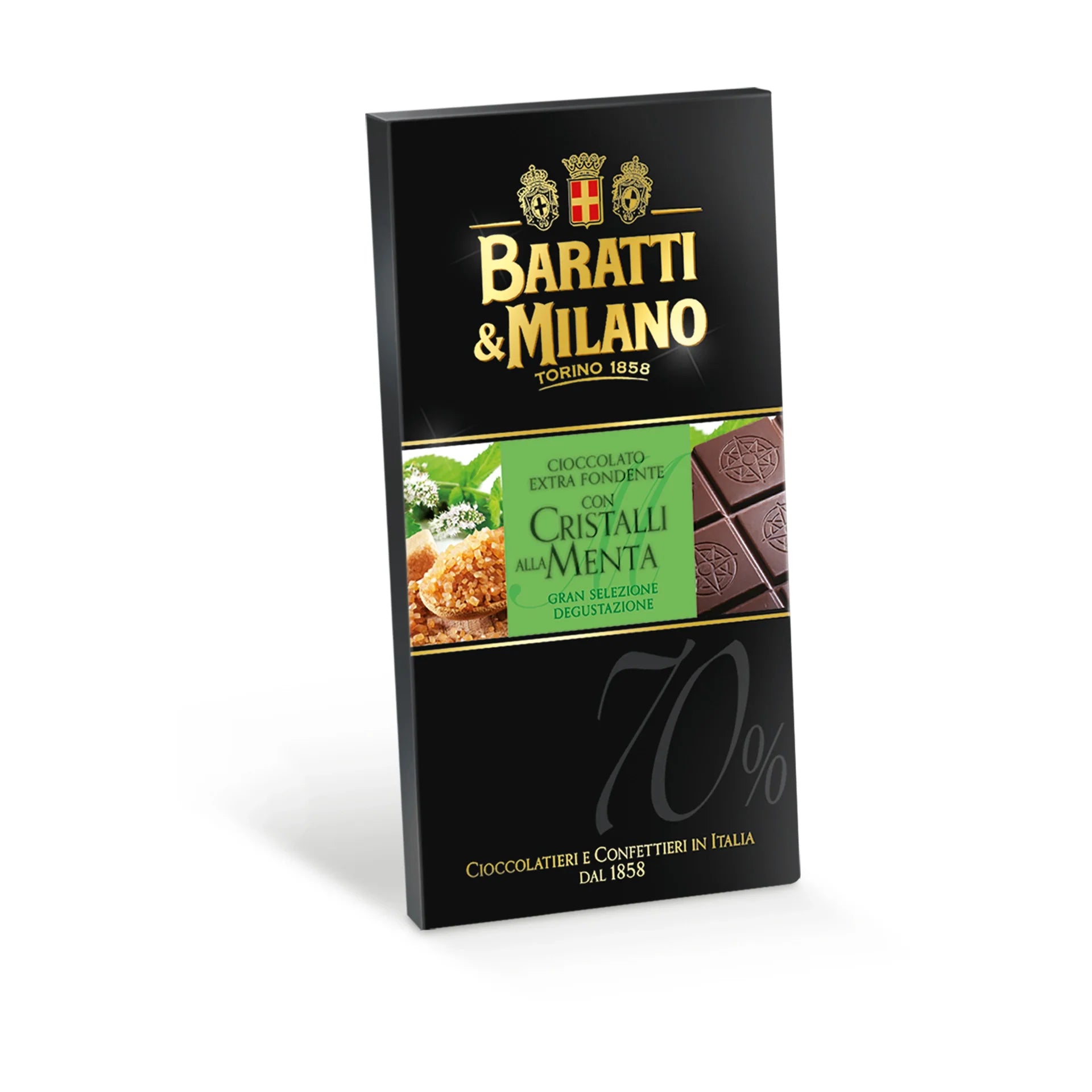Tavoletta Extra Fondente 70% Cristalli Di Menta 75g