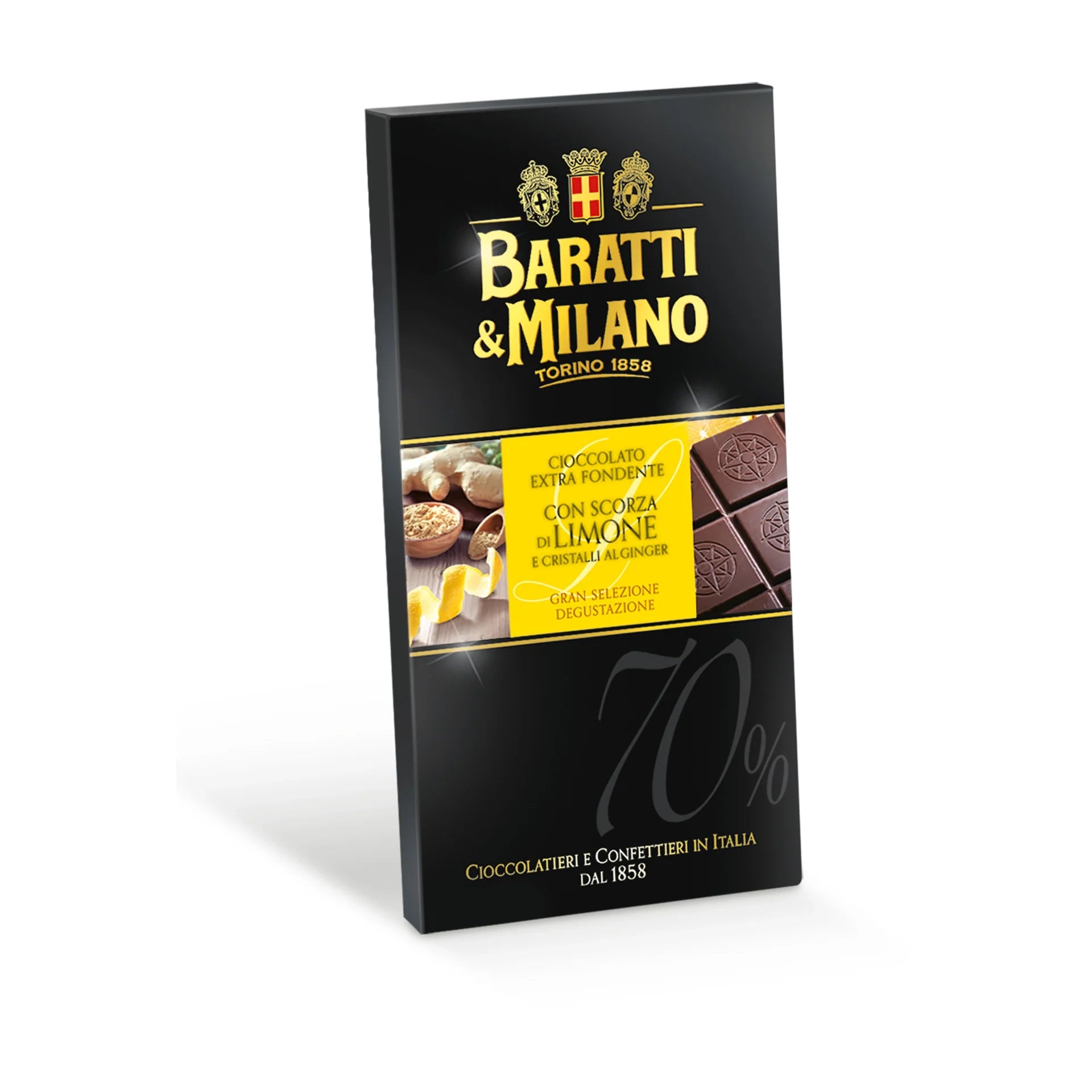 Tavoletta Extra Fondente 70% Limone e Ginger 75g