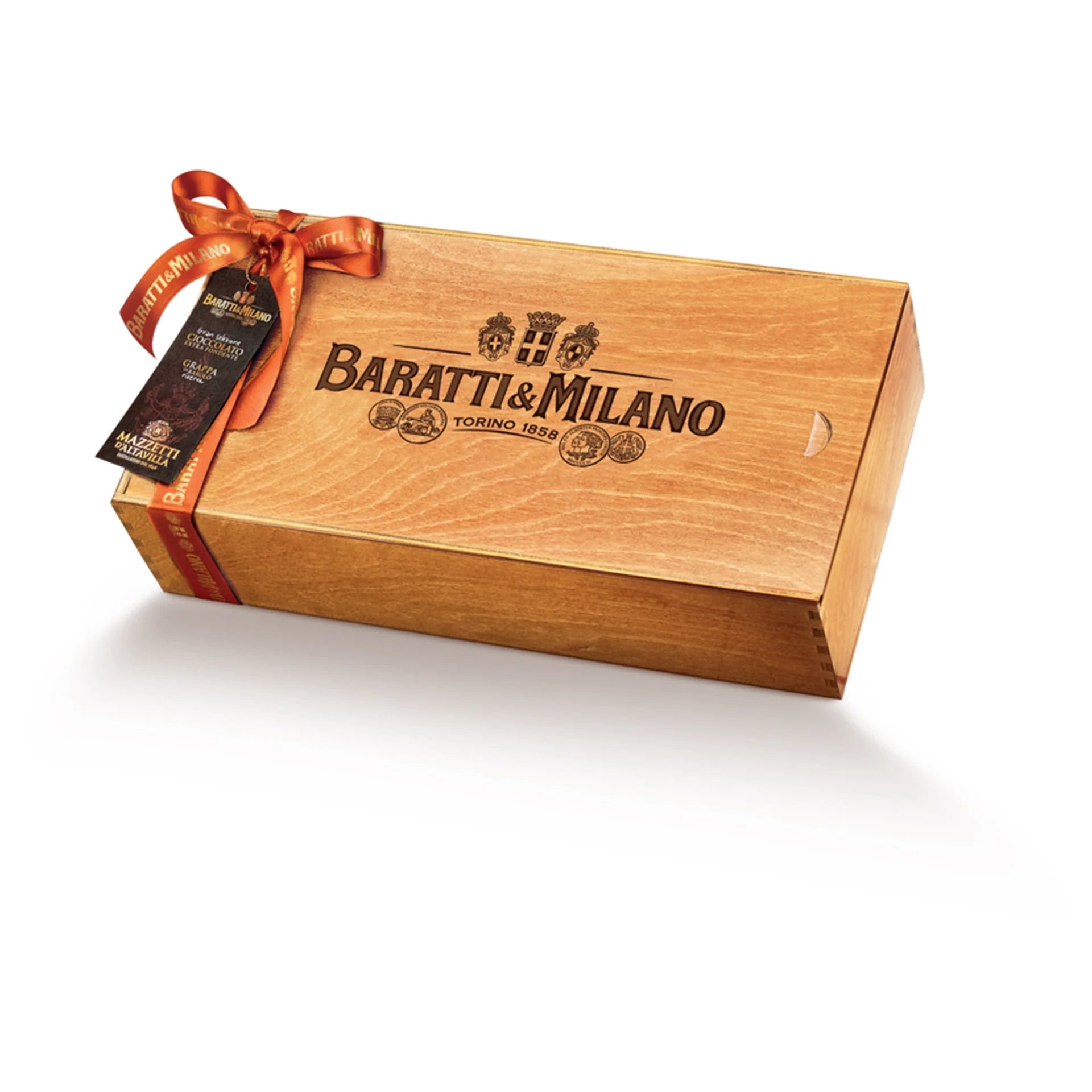 Gran Selezione Degustazione In Legno con Grappa Di Barolo Riserva Mazzetti 300g